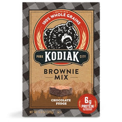 Kodiak Cakes brownie batter being poured into pan