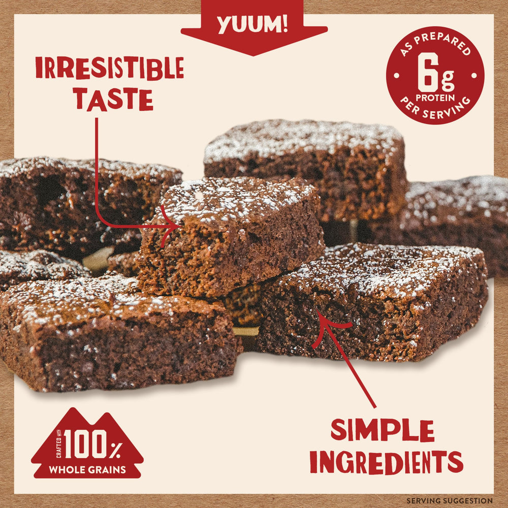 Kodiak Cakes brownie mix nutrition panel highlighting whole grains