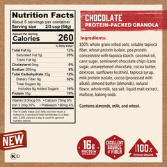 Open Kodiak Cakes Chocolate Granola pouch with resealable seal for on-the-go freshness