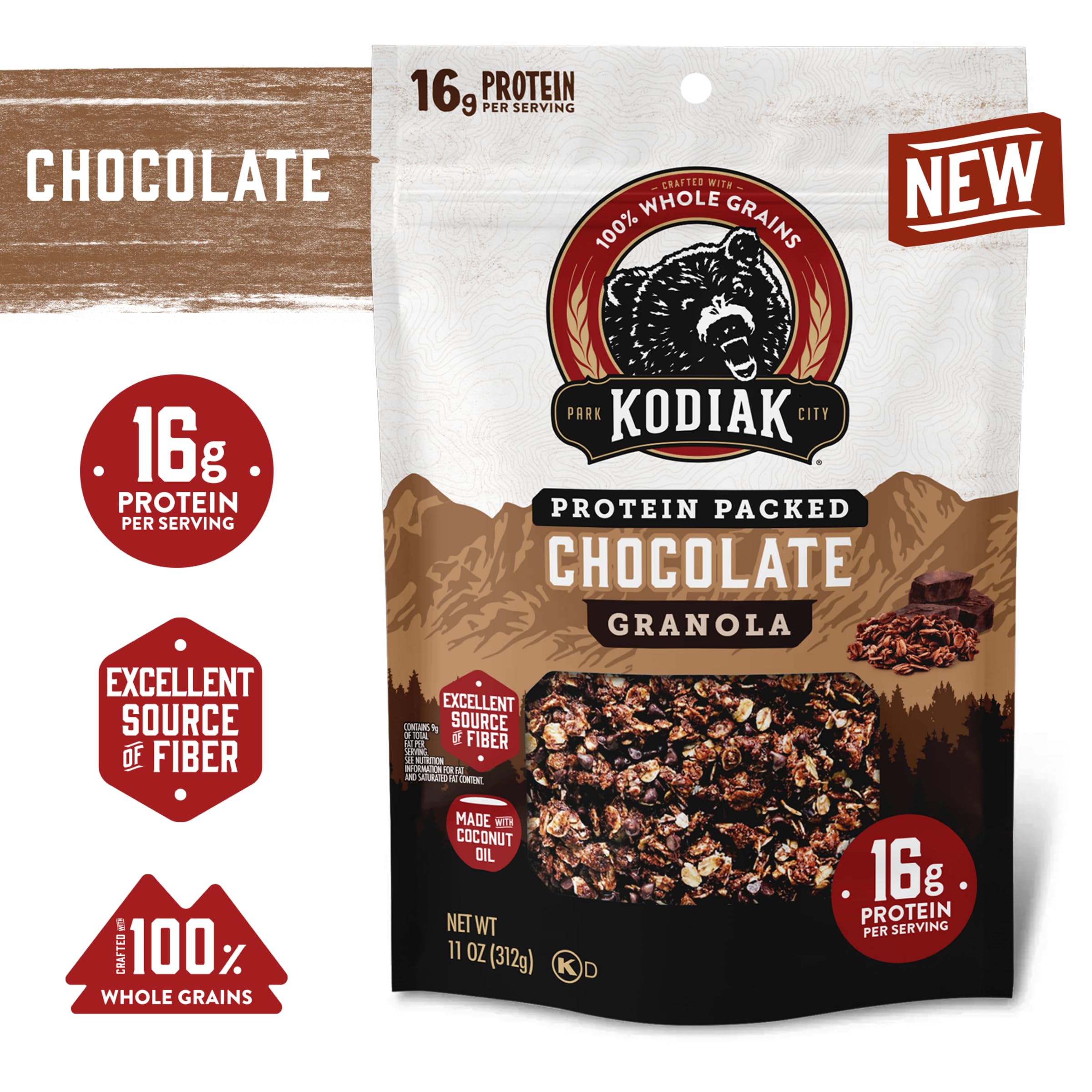 Kodiak Cakes Chocolate Granola over yogurt adds protein and a crunchy topping