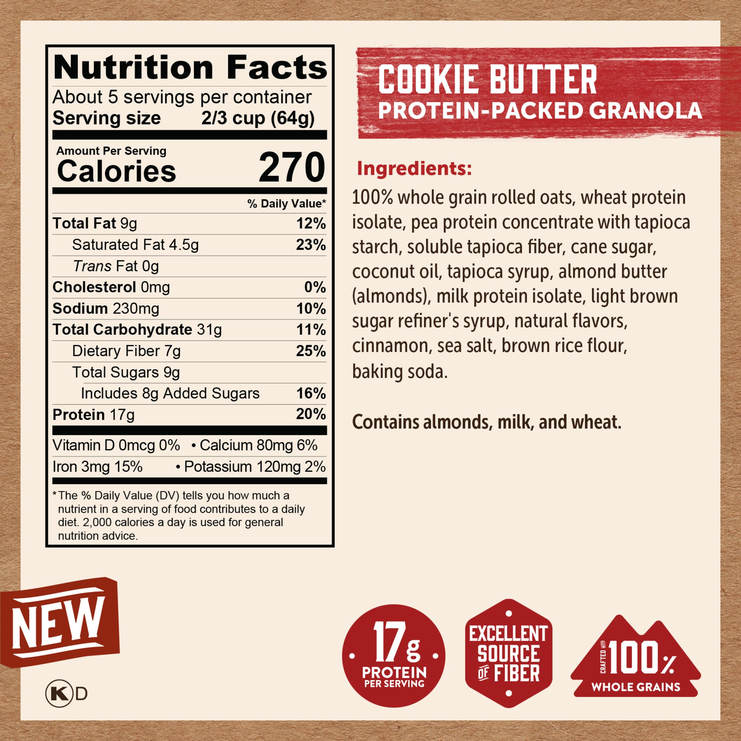 Close-up of Kodiak Cakes Cookie Butter Granola crunch