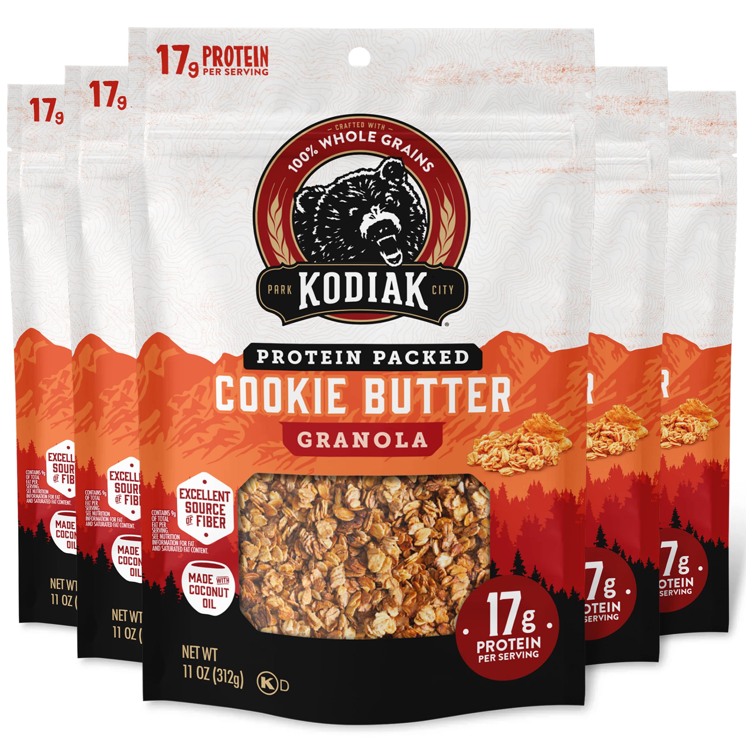 Kodiak Cakes Cookie Butter Granola pouch packaging for on-the-go protein
