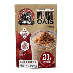 Kodiak Cakes oats served in bowl with cookie butter for creamy start.