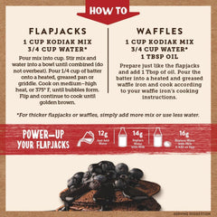 Kodiak Cakes Dark Chocolate packaging close-up highlighting non-GMO ingredients.
