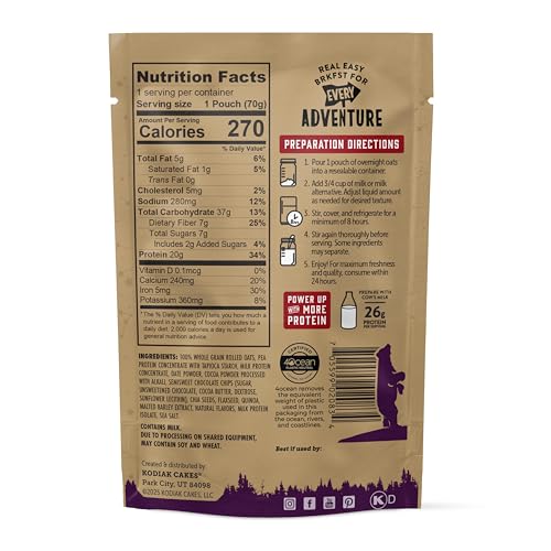 Kodiak Cakes ingredients close-up: oats, chia, flax, quinoa.