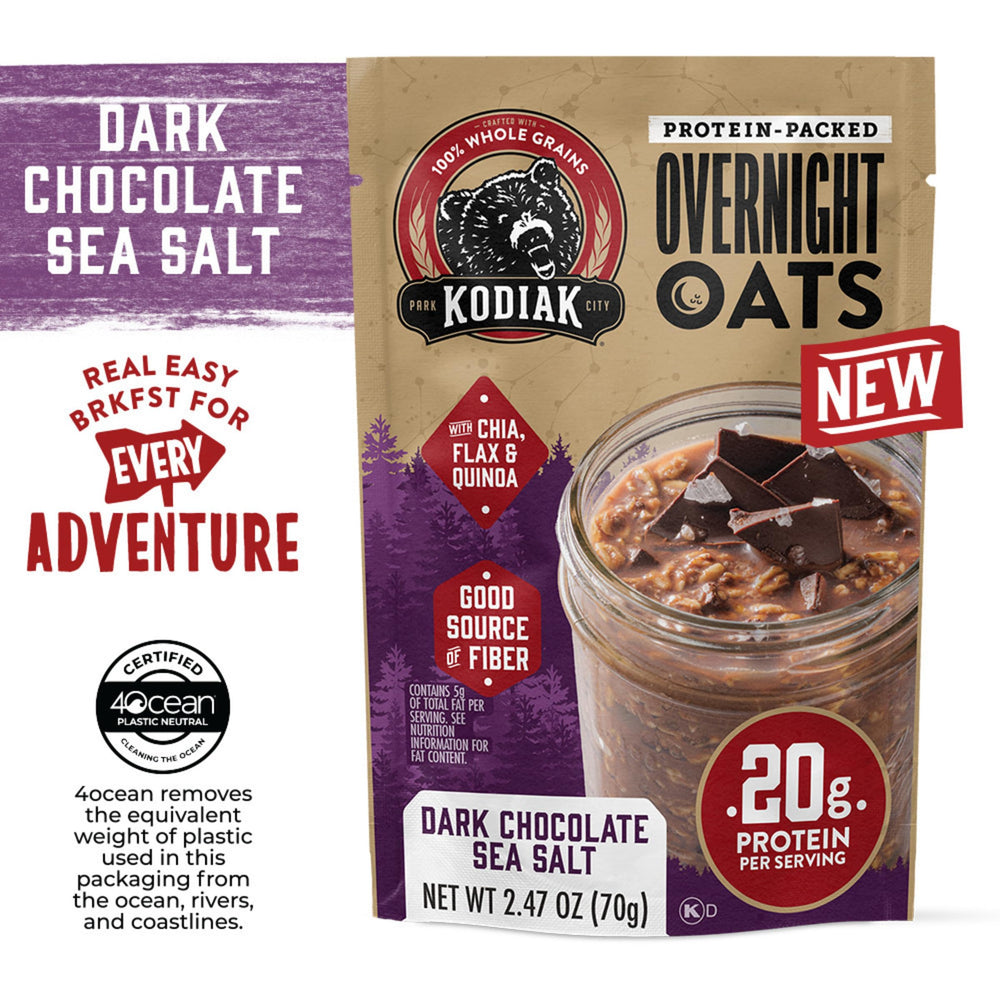 Kodiak Cakes overnight oats under 10g sugar.