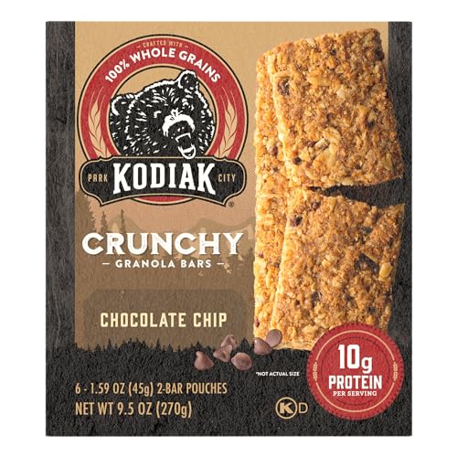 Kodiak Cakes Crunchy Granola Bar texture closeup highlighting crisp bite for satisfying snacks