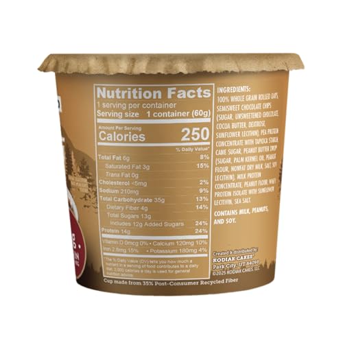 Kodiak Cakes Oatmeal Cup front highlights grab-and-go protein for busy mornings.