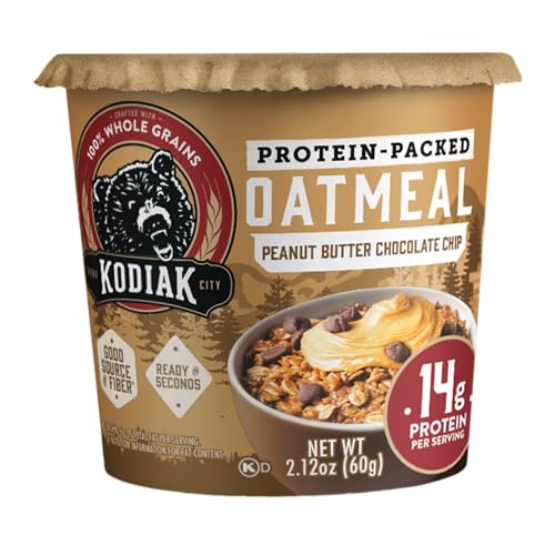 Kodiak Cakes Oatmeal Cup in microwave for a fast, warm breakfast.