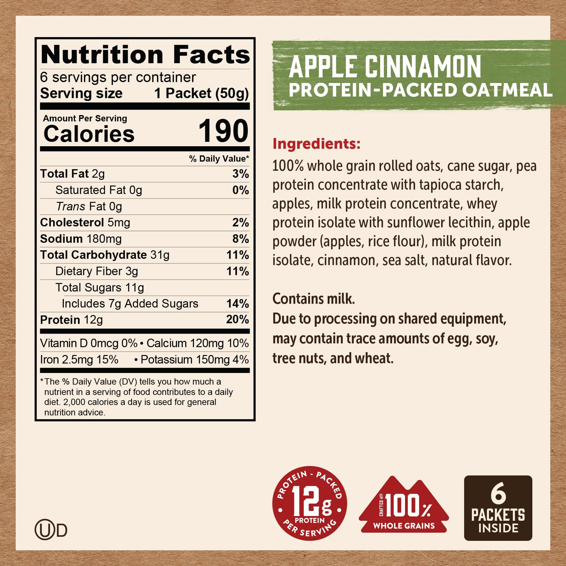 Kodiak Cakes oatmeal packets opened, showing convenient on-the-go breakfast options.