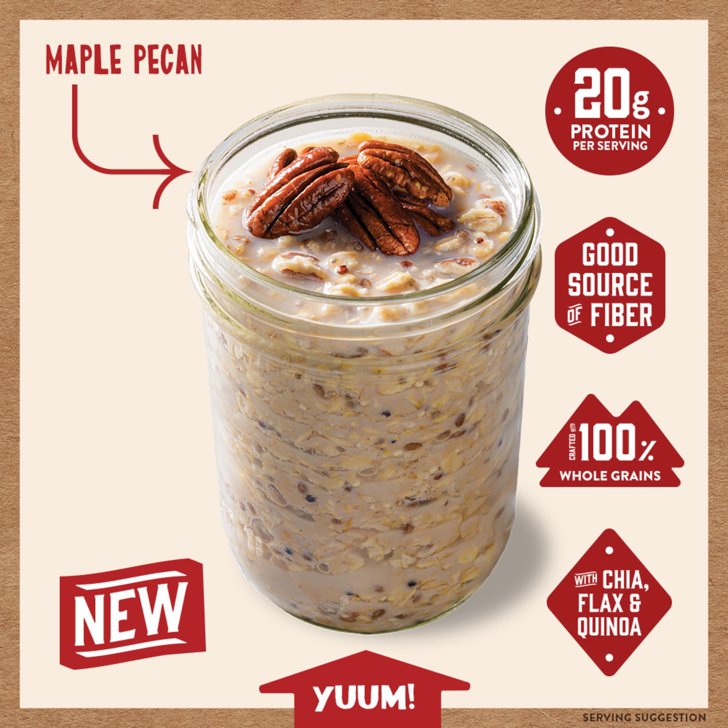 Kodiak Cakes Maple Pecan Overnight Oats great for meal-prep and grab-and-go