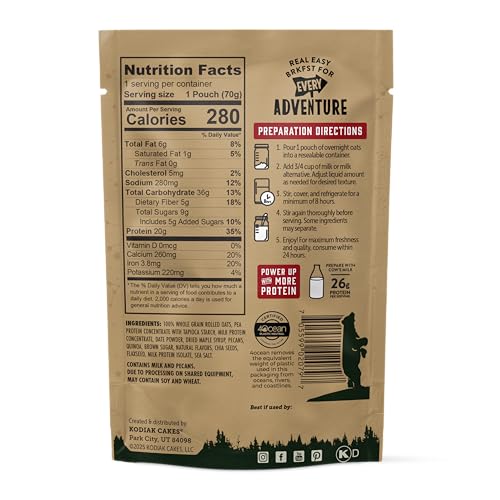 Kodiak Cakes Maple Pecan Overnight Oats with 20g protein for lasting energy