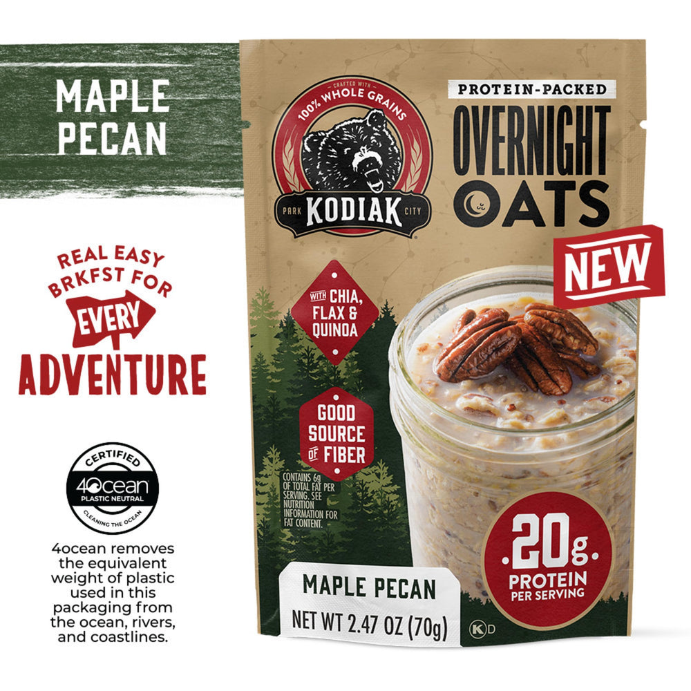 Kodiak Cakes Maple Pecan Overnight Oats made with 100% whole grains