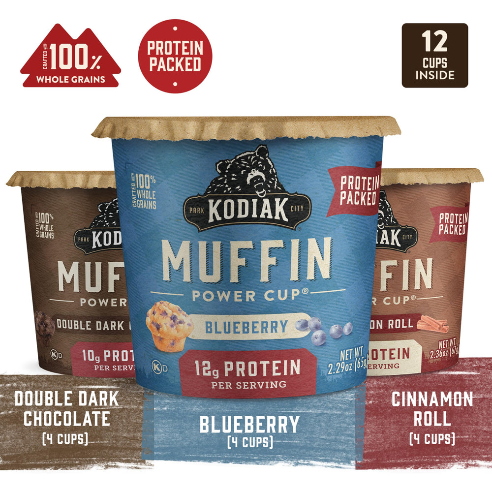Kodiak Cakes Minute Muffin Cups Double Dark Chocolate flavor with rich cocoa aroma.
