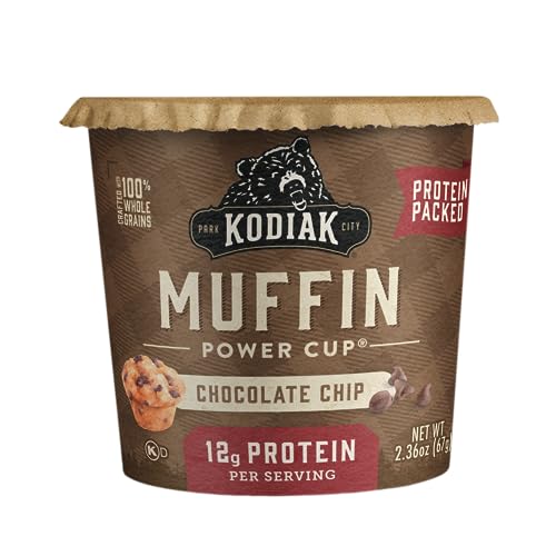 Kodiak Cakes Minute Muffins Chocolate Chip close-up—semisweet chips add gentle sweetness