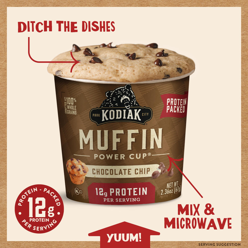Kodiak Cakes Minute Muffins Chocolate Chip gym bag snack—portable and mess-free