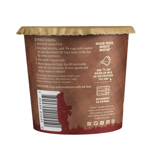 Ingredients panel hinting at non-GMO, whole grains in Kodiak Cakes muffins
