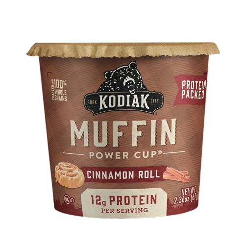 Muffins steaming after microwaving, Kodiak Cakes Minute Muffins Cinnamon Roll