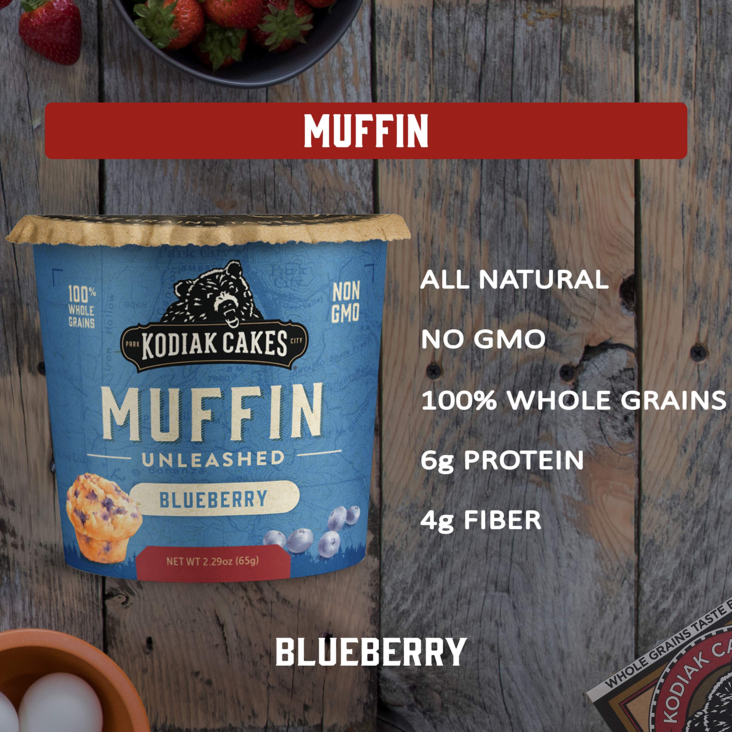 Kodiak Cakes Minute Muffins Mountain Blueberry microwaving to a quick snack.