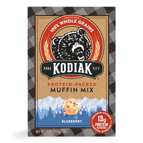 Kodiak Cakes muffin blueberry close-up showing real blueberries