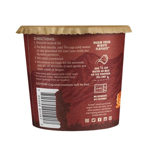 Kodiak Cakes Non-GMO and preservatives free label emphasis