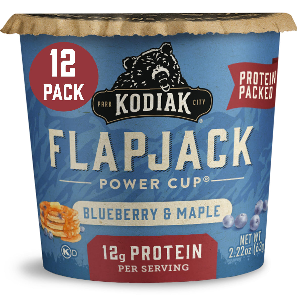 Kodiak Cakes On the Go Blueberry Maple 12-pack, ready for a quick, protein-rich breakfast