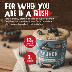 Microwave-ready Kodiak Cakes On the Go pancake coming together in a minute