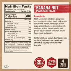 Kodiak Cakes Peak Banana Nut Oatmeal close-up ingredients.