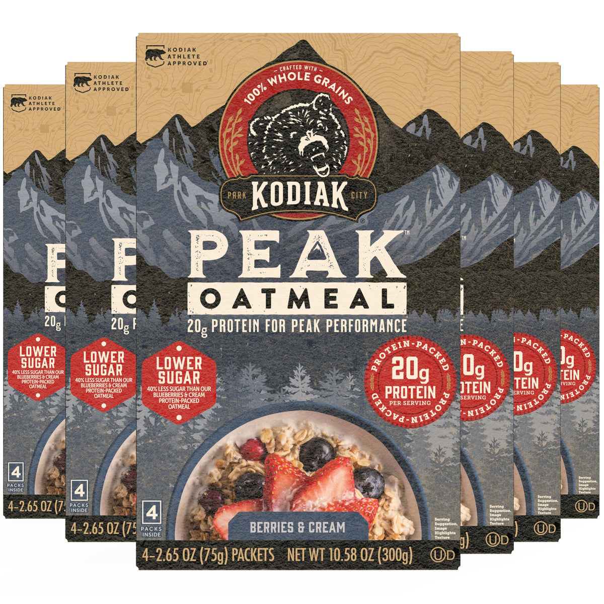 Kodiak Cakes Peak Oatmeal box ready for quick, protein-packed breakfasts.