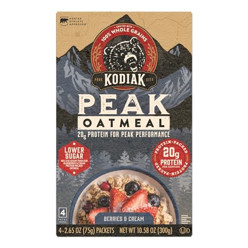 Kodiak Cakes Peak serving bowl suggests warm, creamy berries and oats.