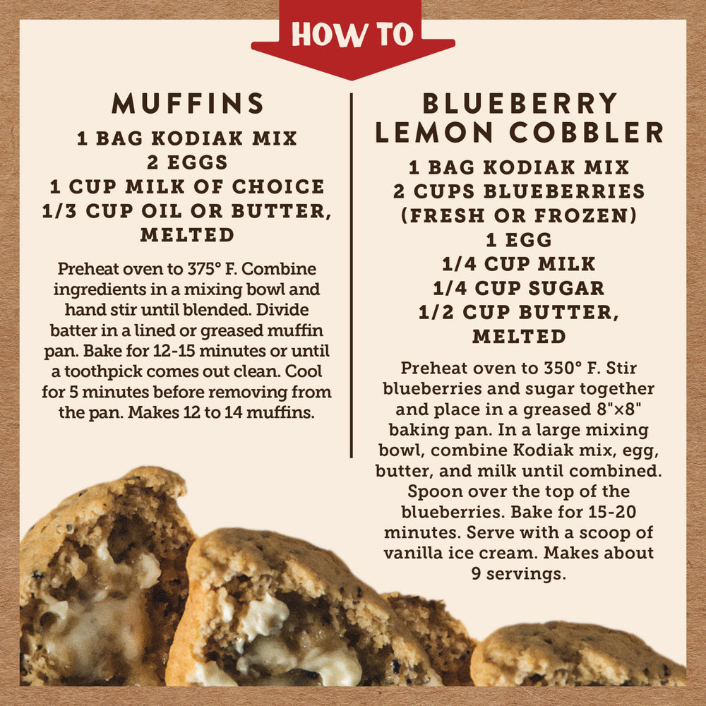 Kodiak Cakes Power Bake Non-GMO ingredients for quality muffins