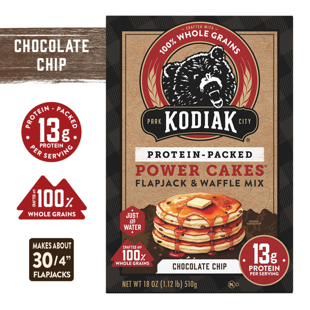 Protein-rich Kodiak Cakes batter supports an energized morning.