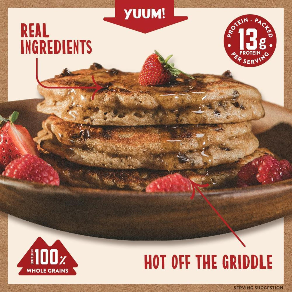 Measuring scoop portioning Kodiak Cakes mix for a balanced breakfast.