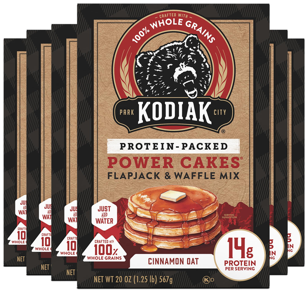 Kodiak Cakes Power Cakes Cinnamon Oat box front highlighting whole grains