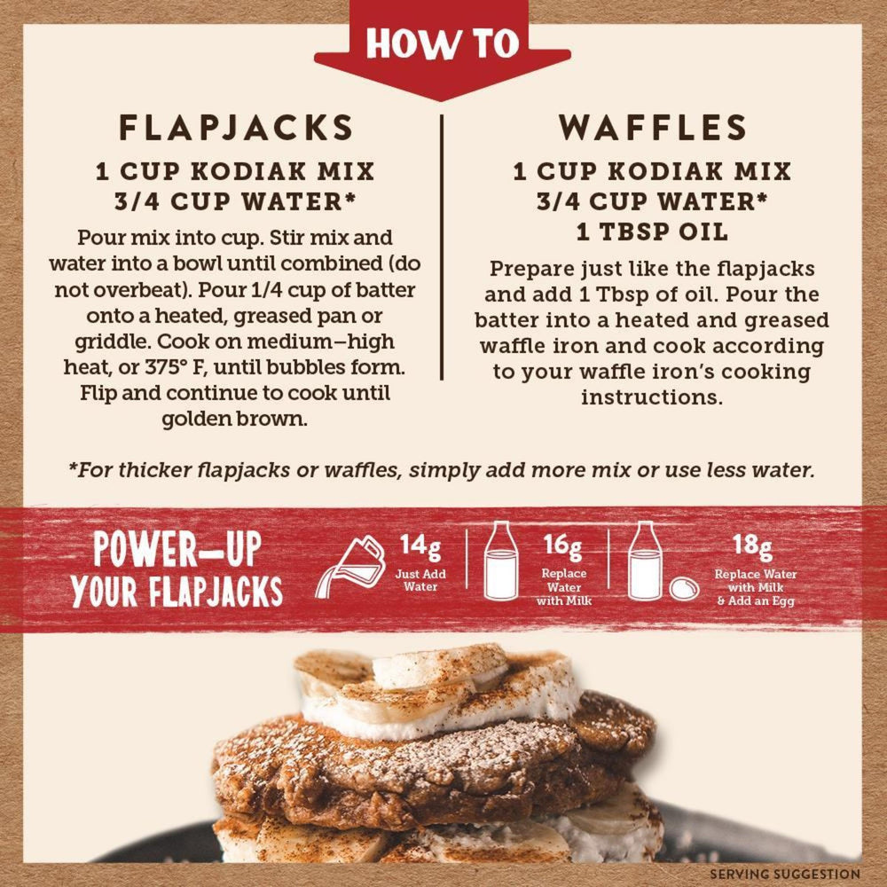 Kodiak Cakes Power Cakes Cinnamon Oat packaging bag for quick mix