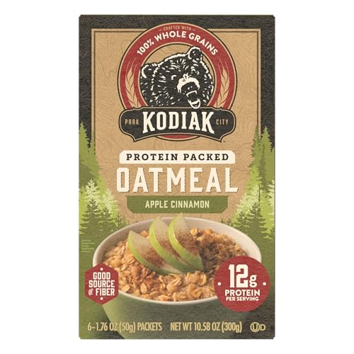 Prepared Kodiak Cakes Apple Cinnamon oatmeal bowl ready in minutes.