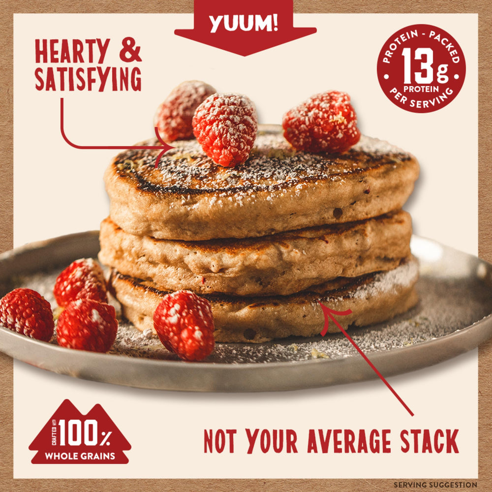 Kodiak Cakes Raspberry Lemon Power Cakes scoop, precise serving for nutrition.