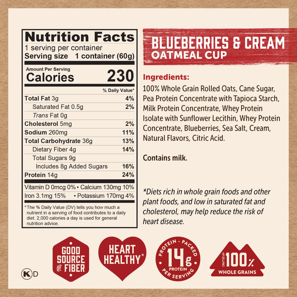 Kodiak Cakes instant oatmeal cup prepared in one minute with water