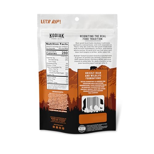 Kodiak Cakes Salted Caramel Granola close-up shows crunchy texture and aroma.