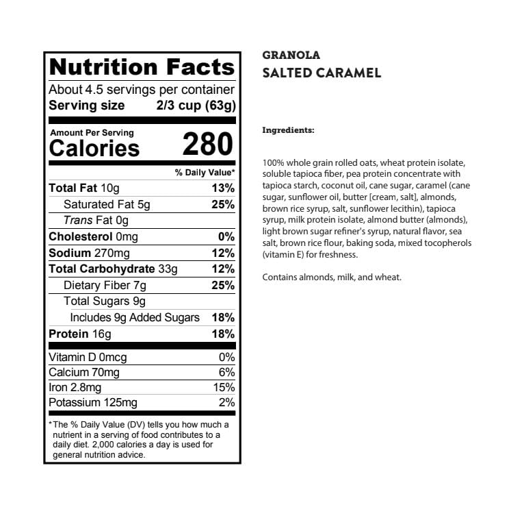 Kodiak Cakes Salted Caramel Granola highlights whole grains and natural sweetness.
