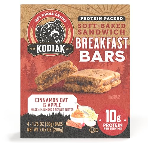 Kodiak Cakes Cinnamon Oat & Apple bar nutrition note of 10 g protein per serving