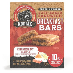 Kodiak Cakes Cinnamon Oat & Apple bar nutrition note of 10 g protein per serving