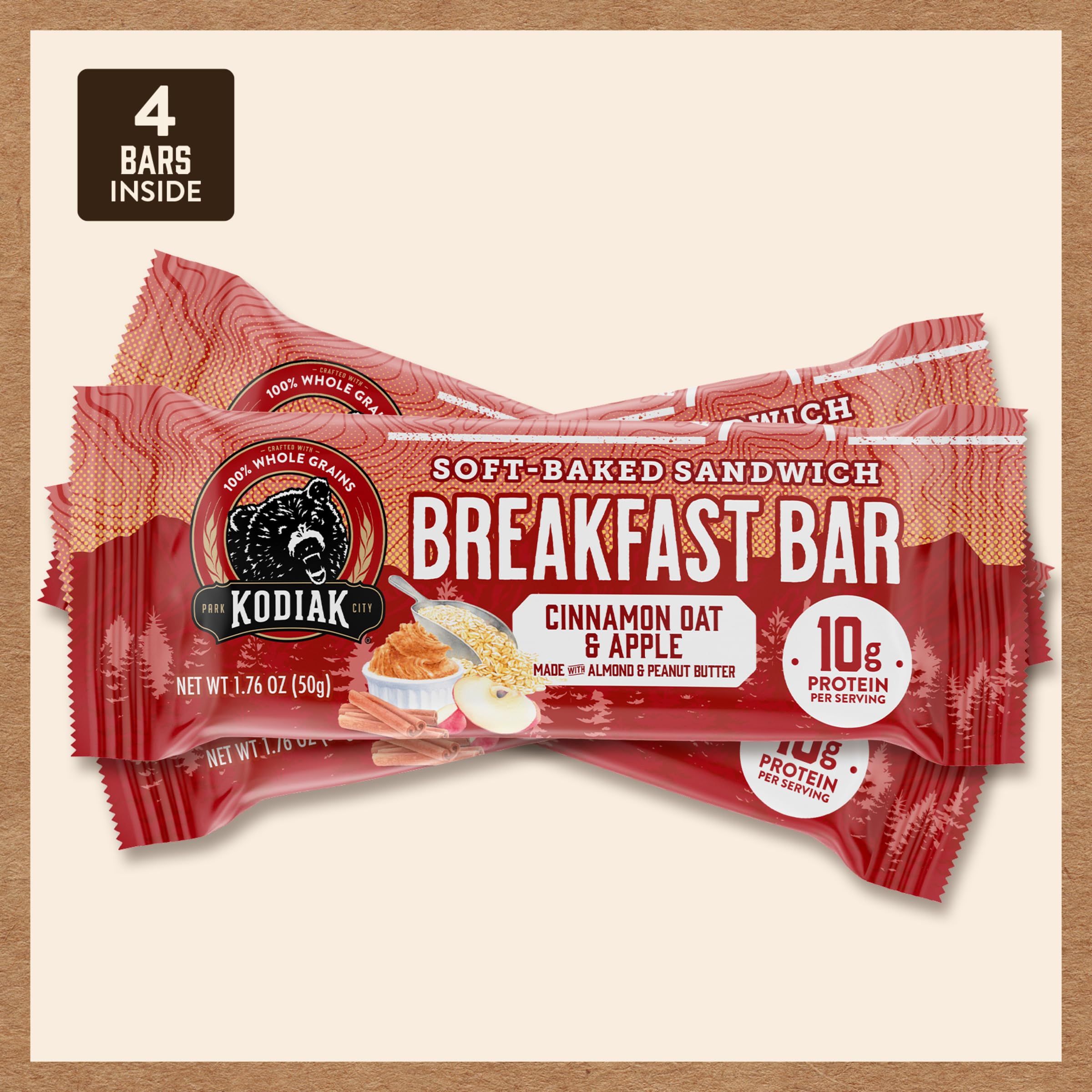 Kodiak Cakes Cinnamon Oat & Apple bar trail-side snack choice