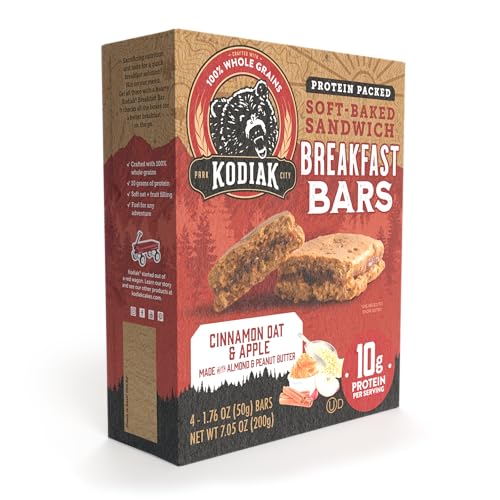 Kodiak Cakes Cinnamon Oat & Apple bar packaging emphasizes grab-and-go convenience