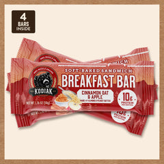 Kodiak Cakes bar ingredients lineup shows whole grains and protein benefits.