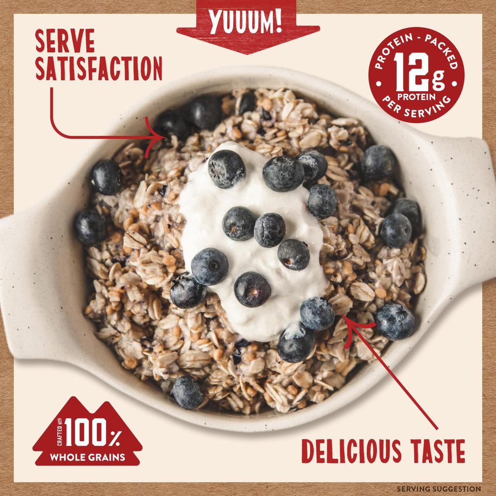 Kodiak Cakes steeping method image highlights a fast 2-3 minute preparation.