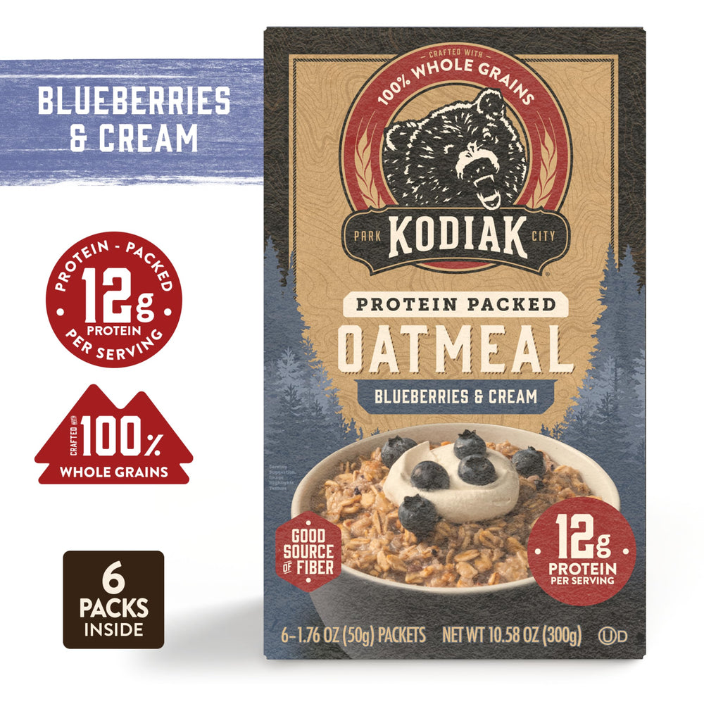 Kodiak Cakes whole grains closeup emphasizes wholesome ingredients for a balanced start.