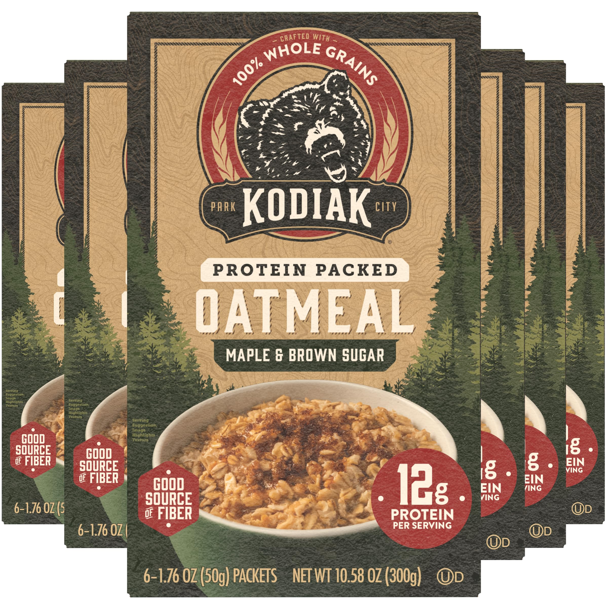 Kodiak instant oatmeal maple brown sugar packets for a quick protein-packed breakfast.