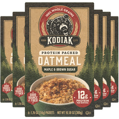 Kodiak instant oatmeal maple brown sugar packets for a quick protein-packed breakfast.