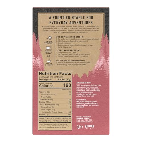 Hot water added to Kodiak Strawberries & Cream oatmeal for fast prep